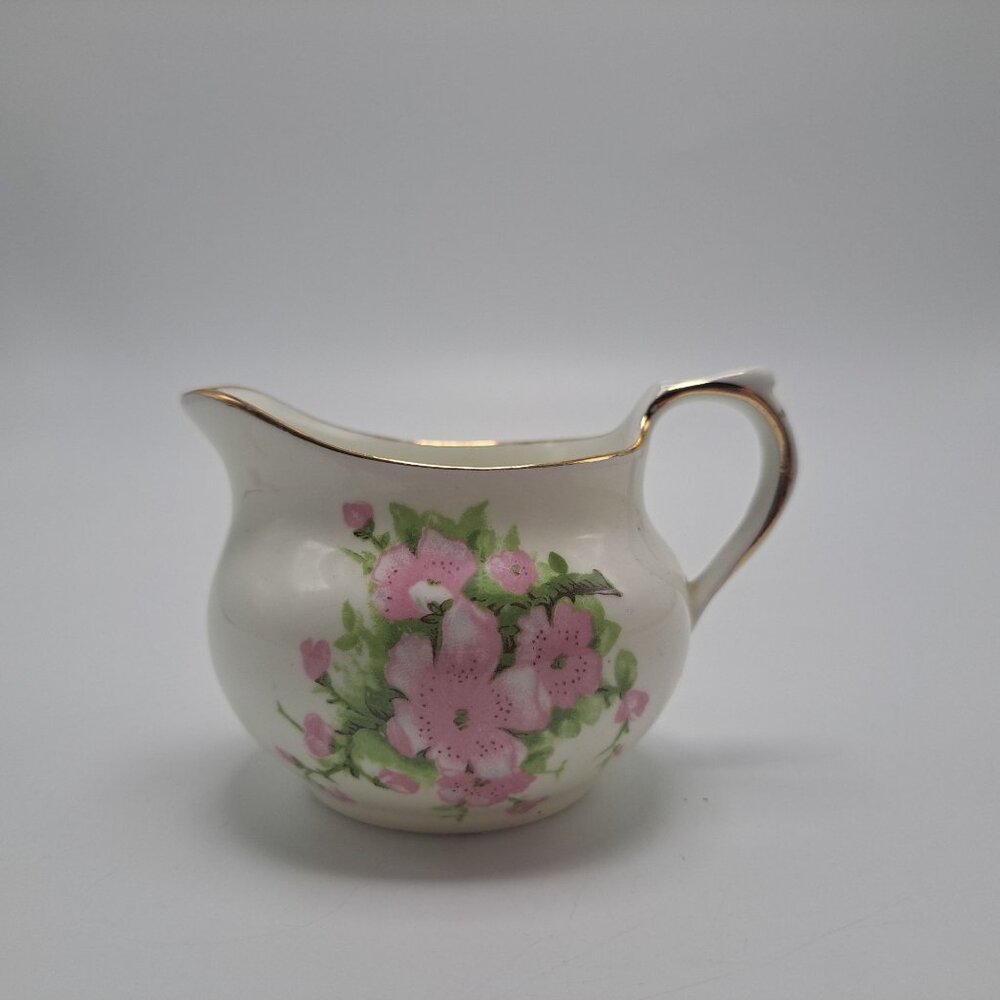 Royal Sutherland English Bone China Creamer Peach Blossom Floral